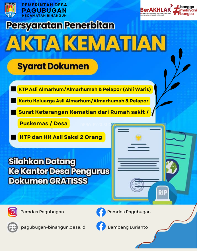 INFO PERSYARATAN PEMBUATAN AKTA KEMATIAN